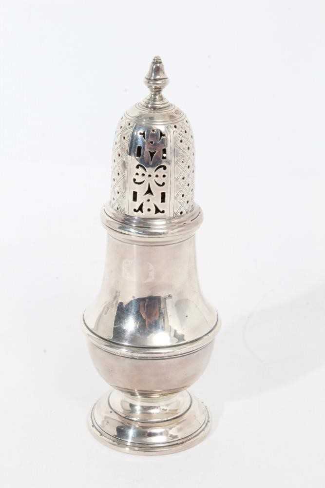 Lot 303 - 1930s silver sugar caster of baluster form