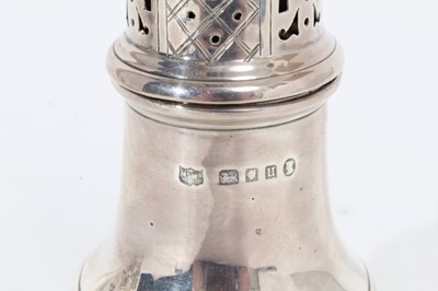 Lot 303 - 1930s silver sugar caster of baluster form