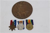 Lot 315 - First World War memorial (death) plaque, named...