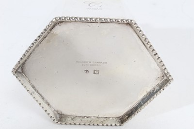 Lot 307 - Edwardian silver tea caddy of hexagonal form, with slip on cover