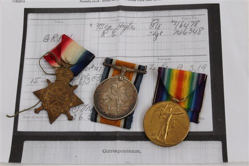 Lot 316 - First World War trio - comprising 1914 - 1915...