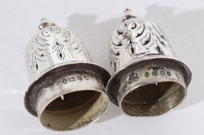Lot 309 - Pair of Victorian silver pepper casters of baluster form