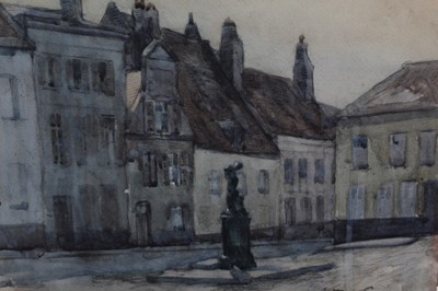 Lot 1231 - William Crozier (1897-1930) watercolour - French market place