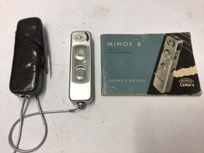 Lot 2151 - Three Minox spy cameras and accessories