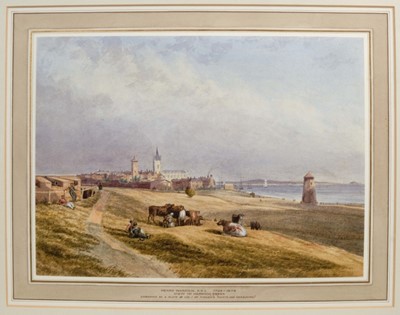 Lot 1020 - Henry Warren (1794-1879) watercolour - View of Harwich, in glazed gilt frame