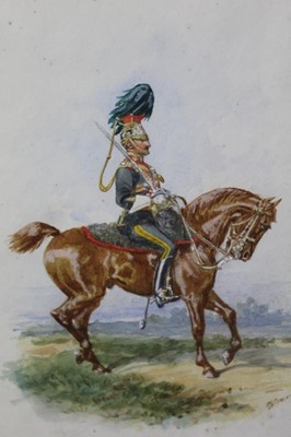 Lot 1021 - Richard Simkin (1840-1926) watercolour - 5th Royal Irish Lancers, signed, in glazed frame