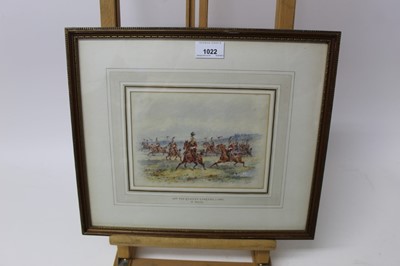 Lot 1022 - Orlando Norrie (1832-1901) watercolour - 16th The Queen’s Lancers, signed, in glazed frame