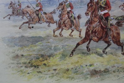 Lot 1022 - Orlando Norrie (1832-1901) watercolour - 16th The Queen’s Lancers, signed, in glazed frame