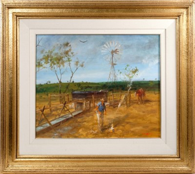 Lot 1039 - Hugh David Sawrey (1919-1999) oil on canvas - Australian landscape, signed, framed