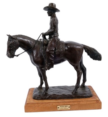 Lot 769 - Gerald Anthony Shippen (b.1955) bronze - Holdin Herd, signed, on wooden base