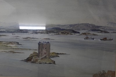 Lot 1026 - *Francis Russell Flint (1915-1977) watercolour - Castle Stalker, signed, in glazed frame