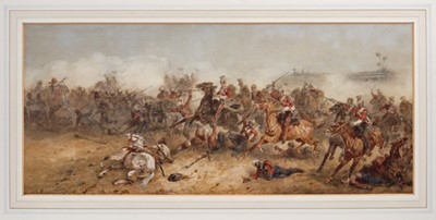 Lot 1023 - Orlando Norrie (1832-1901) watercolour - The Indian Mutiny, signed, in glazed frame