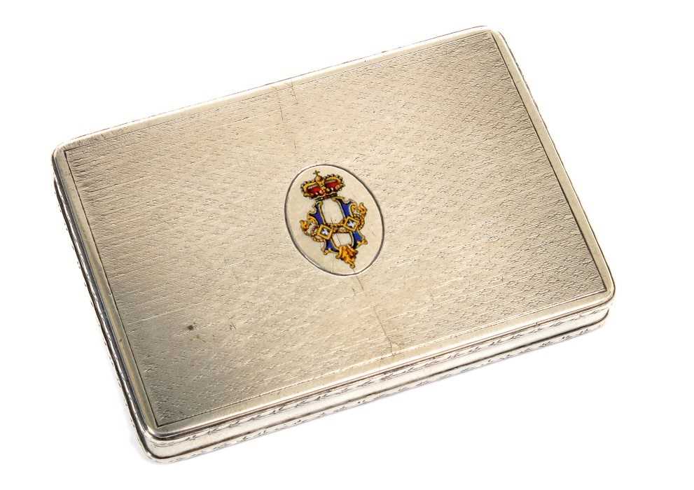 Lot 4 - H.M. King Umberto I  of Italy, Royal presentation silver and enamel box