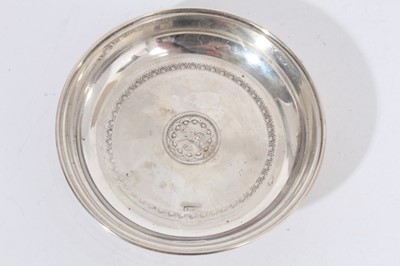 Lot 317 - Late 19th/early 20th century Ottoman Empire silver dish of circular form, and one other dish