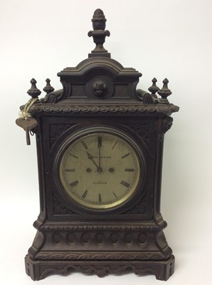 Lot 763 - Late 19th century Scottish chiming bracket clock