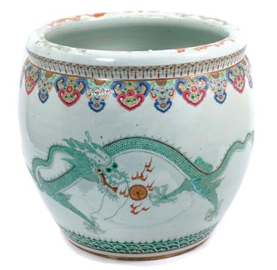 Lot 102 - Fine Chinese famille rose porcelain fish bowl