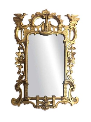 Lot 1462 - Rare mid-18th century Irish gilt wood wall mirror.