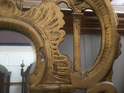 Lot 1462 - Rare mid-18th century Irish gilt wood wall mirror.