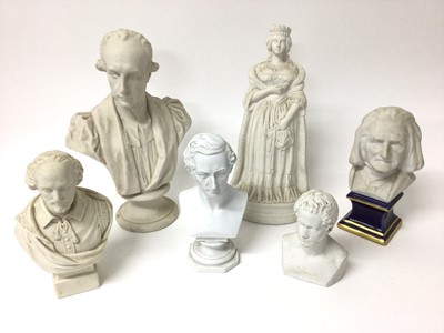 Lot 45 - Group of Parian busts and figures
