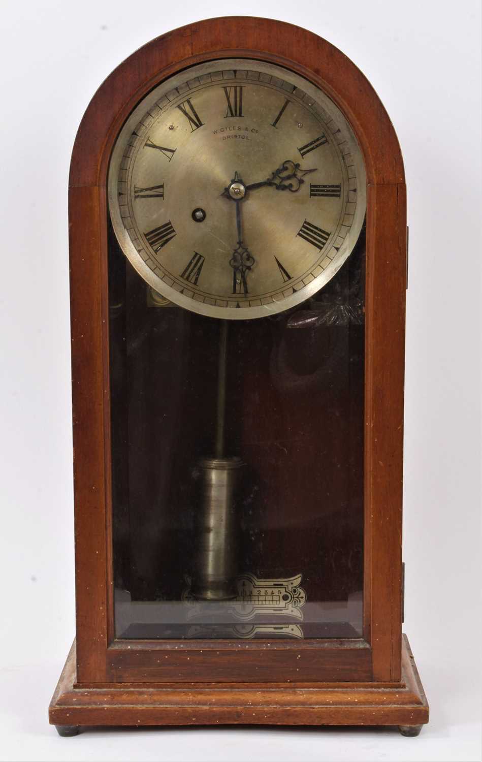 Lot 671 Edwardian regulator mantel clock by W. Giles,