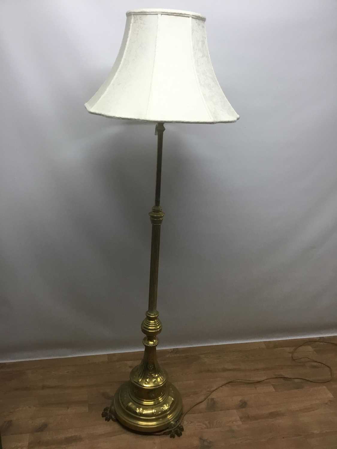 Lot 1409 - Victorian brass standard lamp