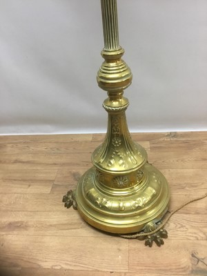 Lot 1409 - Victorian brass standard lamp