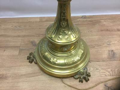 Lot 1409 - Victorian brass standard lamp