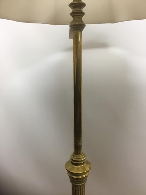 Lot 1409 - Victorian brass standard lamp