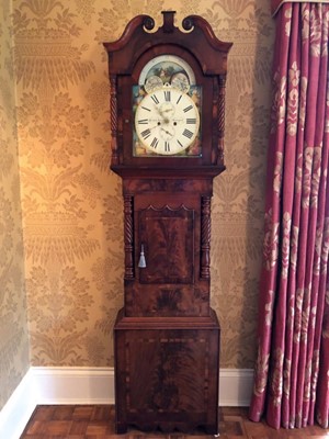 Lot 771 - 19th century mahogany cased longcase, the arched painted dial, signed Seth & Norath, Liverpool