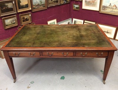 Lot 1419 - Edwardian mahogany partners' writing table