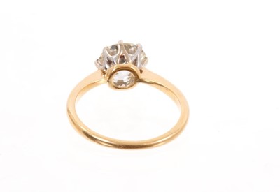 Lot 582 - Diamond single stone ring with an old cut diamond estimated to weigh approximately 1.60cts