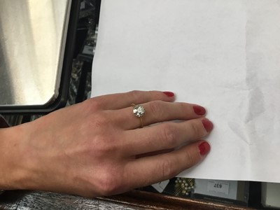 Lot 582 - Diamond single stone ring with an old cut diamond estimated to weigh approximately 1.60cts