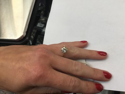 Lot 582 - Diamond single stone ring with an old cut diamond estimated to weigh approximately 1.60cts