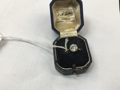 Lot 582 - Diamond single stone ring with an old cut diamond estimated to weigh approximately 1.60cts