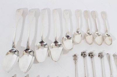 Lot 335 - Selection of Georgian and later silver flatware
