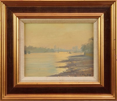 Lot 1104 - *Julian Barrow (1939-2013) oil on canvas, Thames scene