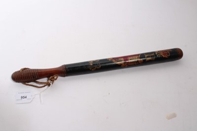 Lot 954 - Victorian Police truncheon of The City of London Police, retaining much of original paintwork, numbered