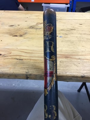 Lot 954 - Victorian Police truncheon of The City of London Police, retaining much of original paintwork, numbered