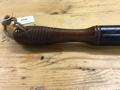 Lot 954 - Victorian Police truncheon of The City of London Police, retaining much of original paintwork, numbered