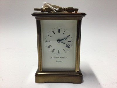 Lot 2205 - Brass Matthew Norman Carriage Clock