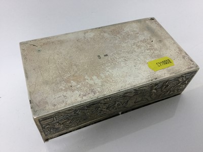 Lot 407 - Late 19th/early 20th century Chinese silver box of rectangular form
