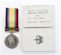 Lot 340 - Gulf War Medals 1990 - 1991, with 16 Jan -29...