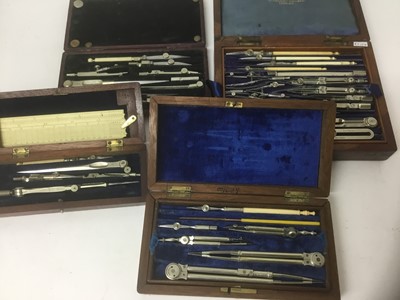 Lot 2374 - Four sets of antique draughtmans equipment