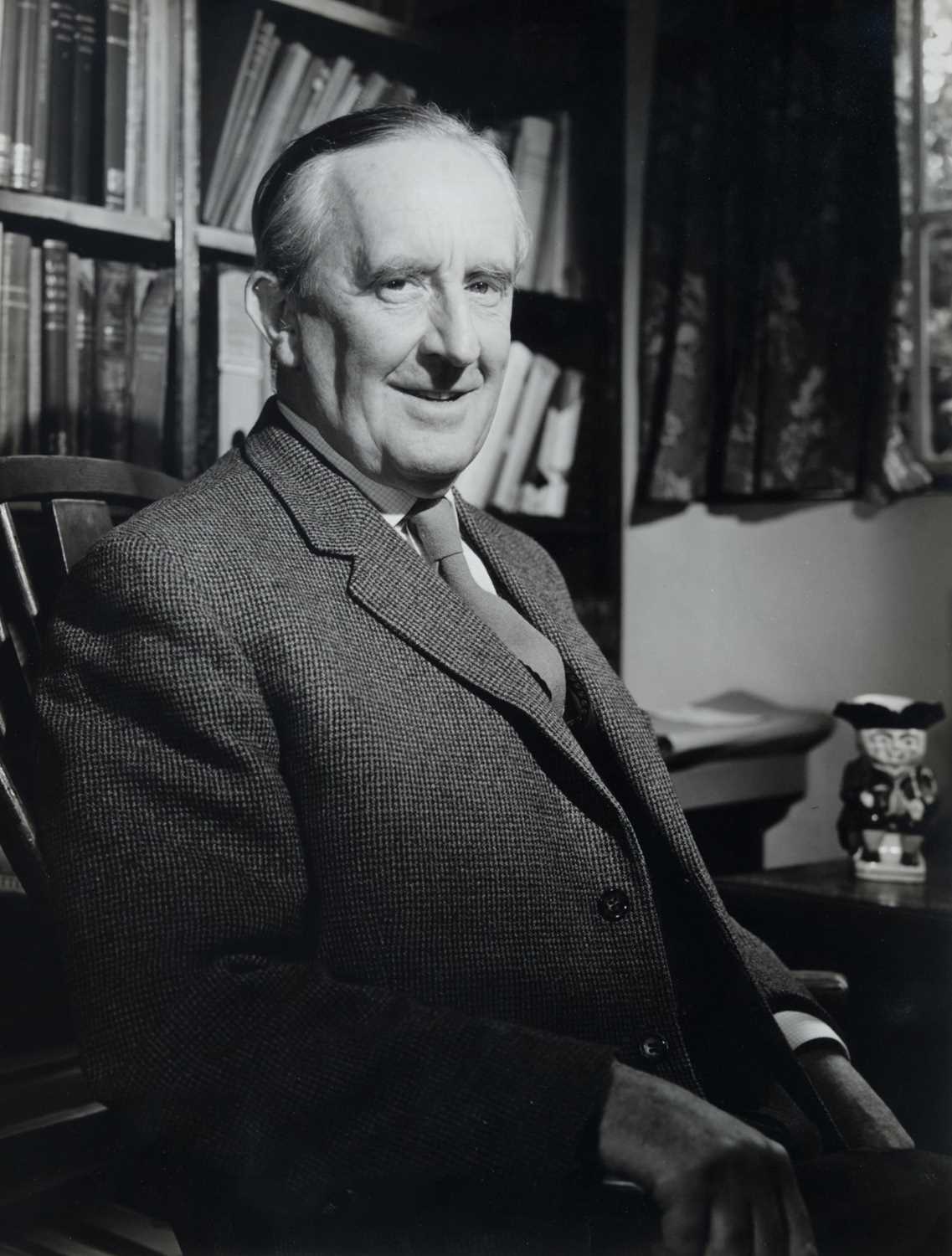 Lot 1471 - Pamela Chandler (1928-1993) circa 1961 original photographic print  - Half length portrait of J. R. R. Tolkien