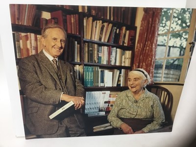 Lot 1454 - Pamela Chandler (1928-1993): Collection of five coloured photographic prints of J. R.  R. Tolkien  and his wife Edith