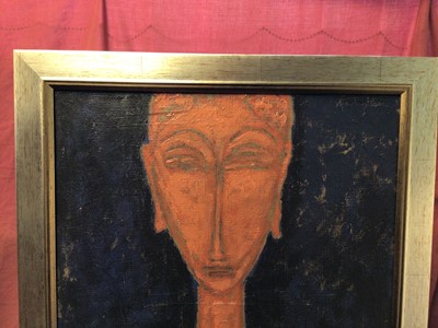 Lot 11 - Follower of Modigliani oil on canvas figure study