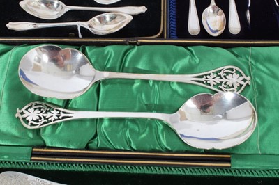 Lot 451 - Various cased silver flatware and other items