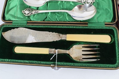 Lot 451 - Various cased silver flatware and other items