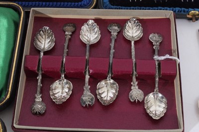 Lot 451 - Various cased silver flatware and other items