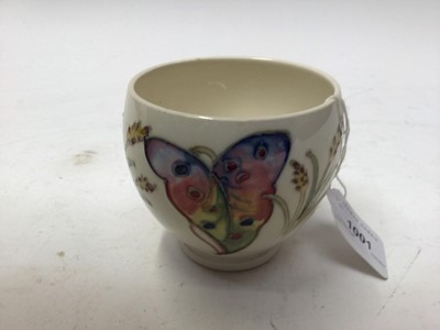 Lot 69 - Moorcroft pottery vase/pot with tube lined vine leaf and wheat design, with original paper label to the base.